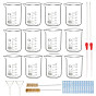 Glass Beaker Measuring Cups, Glass Stirring Rod, Glass Dropper, Pig Hair Test Tube Brush, Label Paster and Transparent Glass Funnel Hopper