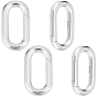 2Pcs 925 Sterling Silver Spring Gate Rings, Oval, with 925 Stamp