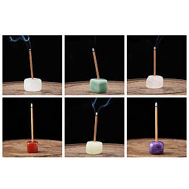 Natural Gemstone Incense Burners, Sqaure Incense Holders, Home Office Teahouse Zen Buddhist Supplies
