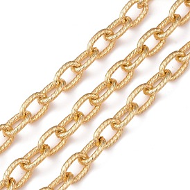 Oval Oxidation Aluminum Cable Chains, Textured, Unwelded