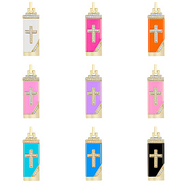 Diamond-encrusted tag drop oil cross accessories direct supply simple copper-plated micro-inlaid pendant