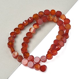 Натуральный красный агат бисер нитей, плоско-круглые