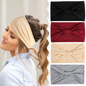 Stretchy Yoga Headband with Wide Band and Sweat-wicking Hair Wrap