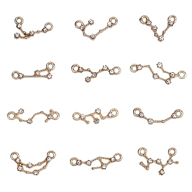 Alloy Links/Connectors, with Rhinestone, Constellation