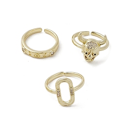 Brass Adjustable Rings, with  Cubic Zirconia