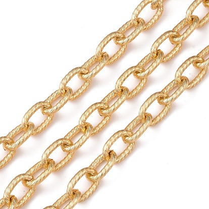 Oval Oxidation Aluminum Cable Chains, Textured, Unwelded