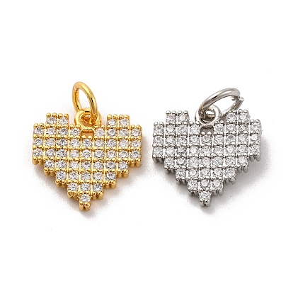 Латунные микро проложить кубического циркония прелести, долговечный, без свинца и без кадмия, сердце