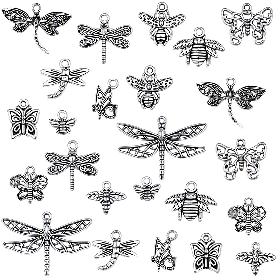 96 шт 12 стили подвески из сплава в тибетском стиле, насекомые