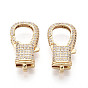 Застежки-лобстеры с прозрачным кубическим цирконием и латунным паве, прямоугольные