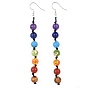 Chakra Jewelry, Natural & Synthetic Gemstone & Resin Dangle Earrings, with Brass Earring Hooks