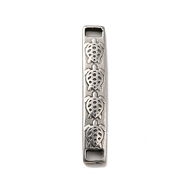304 Stainless Steel Connector Charms, Rectangle Links with Tortoise