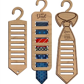 Perchas de madera para corbatas del día del padre., colgador de corbatas
