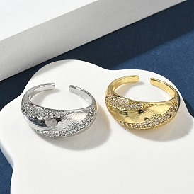 Открытые кольца манжеты из латуни с микропаве и кубическим цирконием, без кадмия и без свинца, стойки покрытие, долговечный