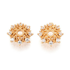 925 бусины-цветы из стерлингового серебра с микропаве из прозрачных кубических цирконий