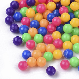 Opaque Acrylic Beads, No Hole/Undrilled, Round