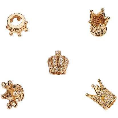 Латунные микро проложить кубического циркония бусы, корона