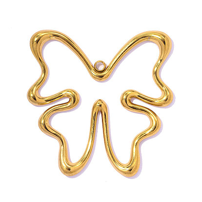 Полые 304 из нержавеющей стали кулоны, очарование бабочки, ионное покрытие (ip), долговечный