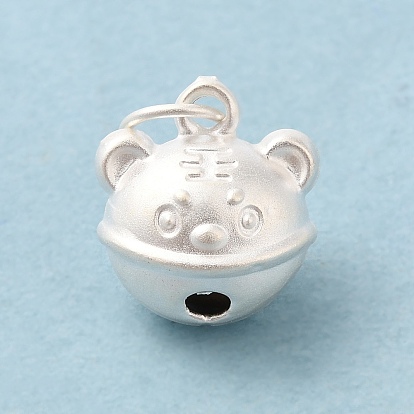 990 Sterling Silver Charms, Tiger Bell, with Jump Rings