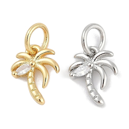 Латунные микро проложить кубического циркония подвески, очарование кокосового дерева, без свинца и без кадмия, долговечный, стойки покрытие, с целью перехода в кольце