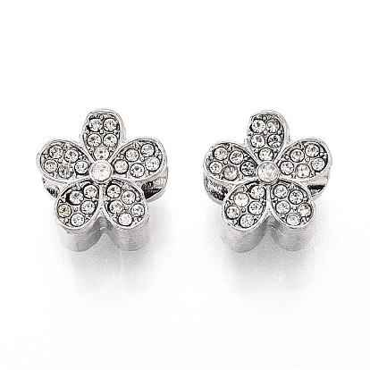 Европейские бусины, сплав, стразы , бусины с большим отверстием, цветок