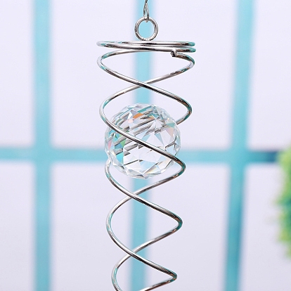 Stainless Steel Wind Spinners, with Glass Bead, for Outside Yard and Garden Decoration