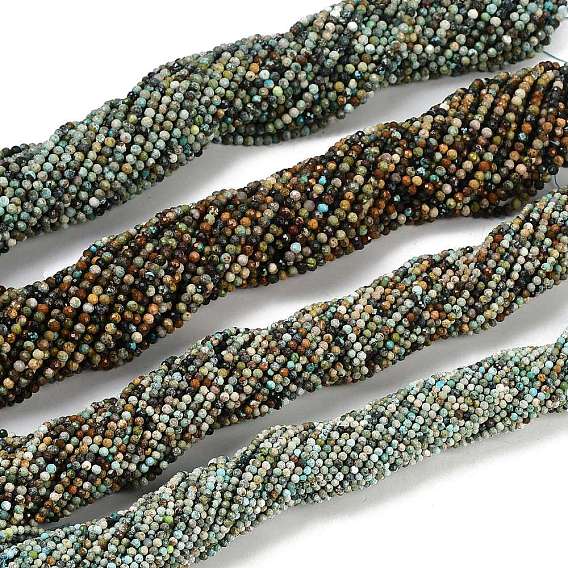 Хубэй природных бирюзовый бисер нитей, граненые, круглые