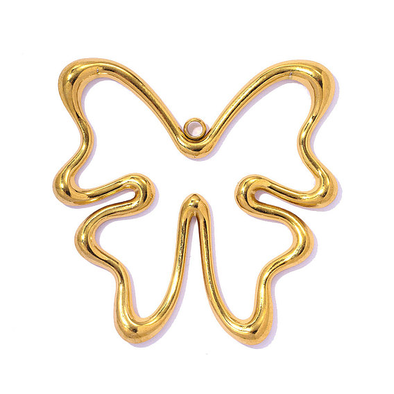 Полые 304 из нержавеющей стали кулоны, очарование бабочки, ионное покрытие (ip), долговечный