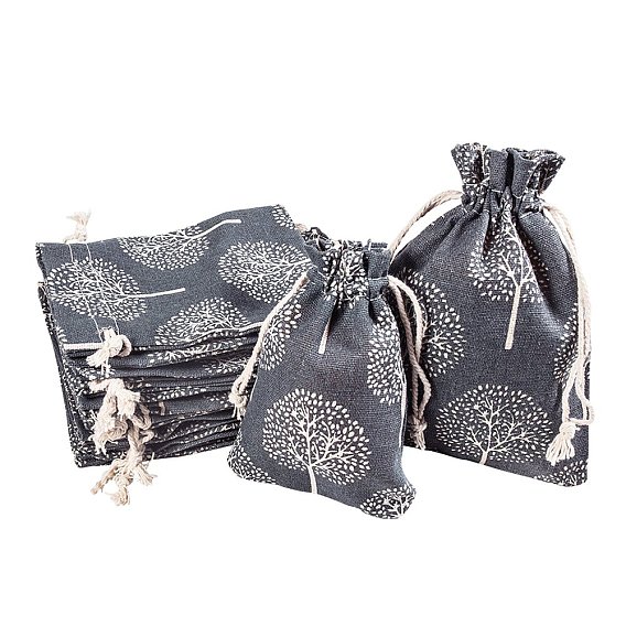 Мешочки для упаковки ткани, шнурок сумки, прямоугольник с деревом жизни