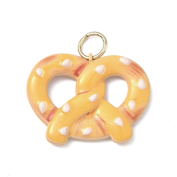Милые латунные эмалированные подвески в форме кренделя, декоративный в горошек, золотые