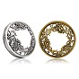 Zinc Alloy Candle Lids, Candle Toppers, Jar Candle Accessories, Flat Round with Flower Pattern, Cadmium Free & Lead Free