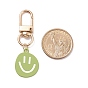Spray Painted Alloy Smiling Face Pendant Decorations, with Swivel Snap Clasp, for Keychain, Purse, Backpack Ornament