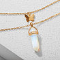 Vintage Crystal Butterfly Pendant Necklace with Alloy Collarbone Chain