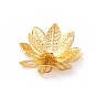 Electroplated Iron Bead Cap, Flower, Multi-Petal, Golden