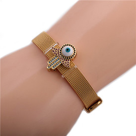 Bracelet et chaîne en acier inoxydable contre le mauvais œil avec une touche brésilienne - bijoux uniques et élégants