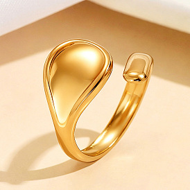 304 Stainless Steel Cuff Open Rings, Teardrop