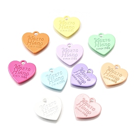 Акриловые подвески краскораспылительные, сердце со словом mozto hiano, так как 1988