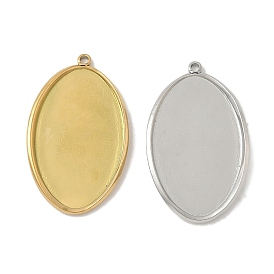 304 Настройки кабошон из нержавеющей стали кулон, овальные, ионное покрытие (ip)