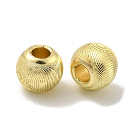 Brass Beads, Corrugated Beads, Long-Lasting Plated, Lead Free & Cadmium Free, Round