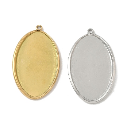 304 Настройки кабошон из нержавеющей стали кулон, овальные, ионное покрытие (ip)