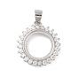 925 Sterling Silver Micro Pave Cubic Zirconia Pendant Setting, Open Back Settings