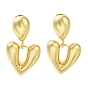 Серьги-подвески из латуни с покрытием стойки, долговечный, Серьги-гвоздики в форме слезы и сердца без содержания кадмия и свинца для женщин