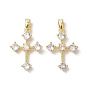 Латунные микропаве прозрачные подвески с фианитом, без кадмия, без никеля и без свинца, крестик