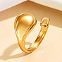 304 Stainless Steel Cuff Open Rings, Teardrop