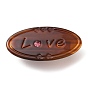 Oval with Word Love Resin Alligator Hair Clips, with Iron Findings, Hair Accessories for Girls