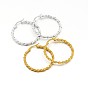 Twist Ring 304 Stainless Steel Hoop Earrings, Hypoallergenic Earrings, 36x35x2.5mm, Pin: 1x0.5mm