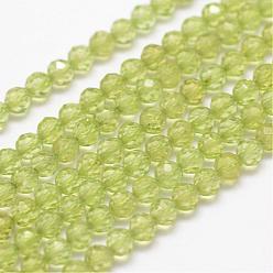 Natürlichen Peridot Perlen Stränge, facettiert, Runde
