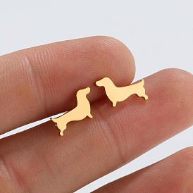 Cute Corgi Dog Stud Earrings for Women, Minimalist and Versatile Pet Ear Bone Piercing