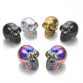 Electroplate K9 Glass Display Decorations, Skull, for Halloween