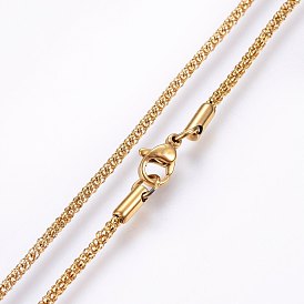 304 Stainless Steel Popcorn Chain Necklaces, with Lobster Claw Clasps