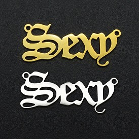 201 Stainless Steel Links, Old English, Sexy, Laser Cut